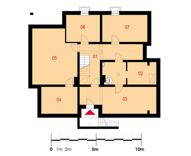 Rzut piwnicy POW. 120,6 m²