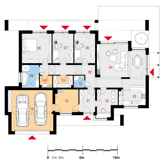 Rzut parteru POW. 187,4 m²