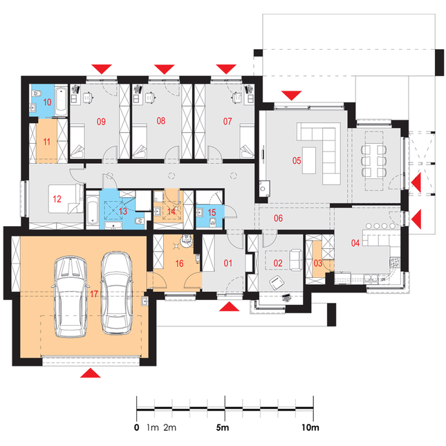 Rzut parteru POW. 239,2 m²