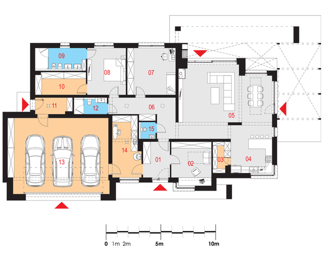Rzut parteru POW. 242,3 m²