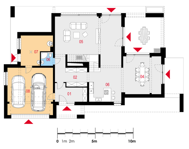 Rzut parteru POW. 168,4 m²
