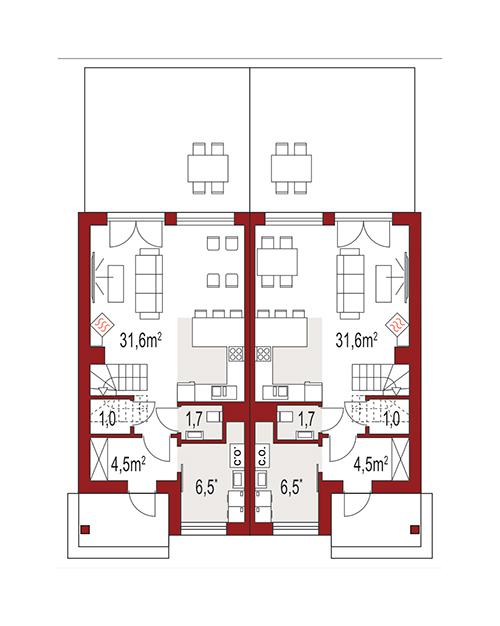 Rzut parteru POW. 0,0 m²