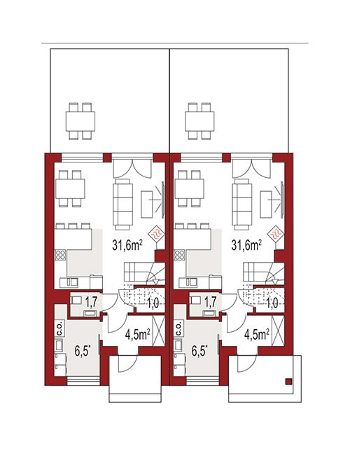 Rzut parteru POW. 0,0 m²
