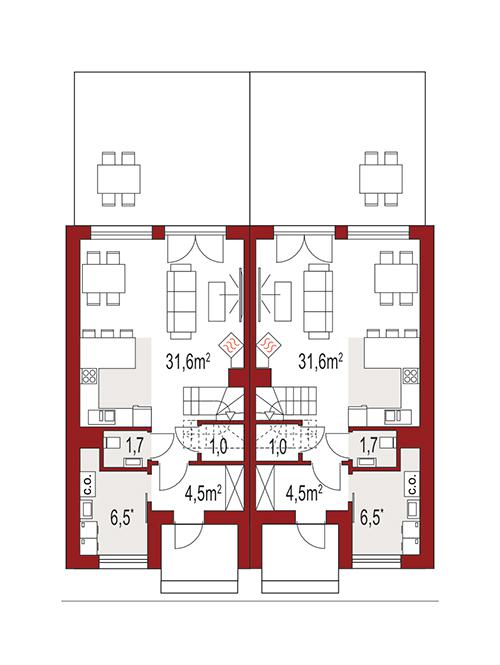 Rzut parteru POW. 0,0 m²