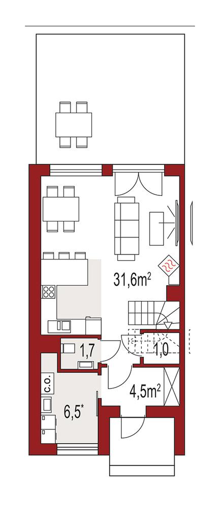 Rzut parteru POW. 0,0 m²
