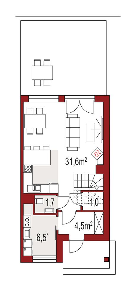 Rzut parteru POW. 0,0 m²