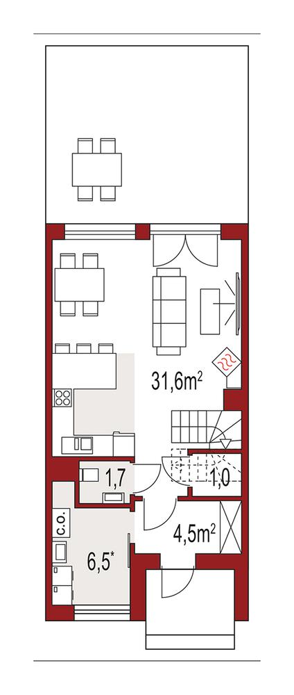 Rzut parteru POW. 0,0 m²