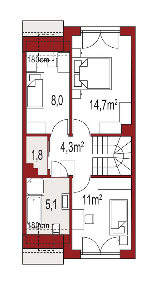 Rzut poddasza POW. 0,0 m²