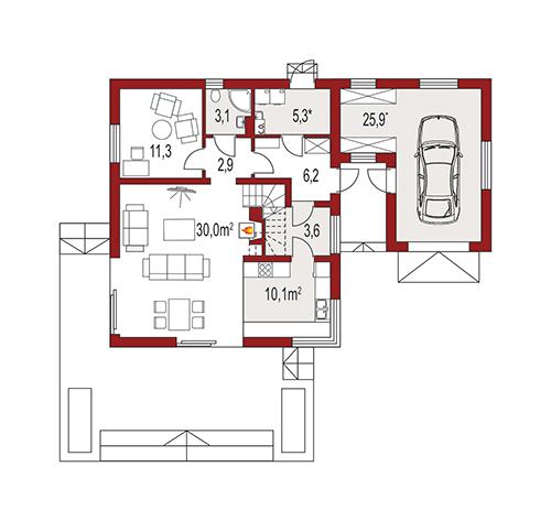 Rzut parteru POW. 0,0 m²
