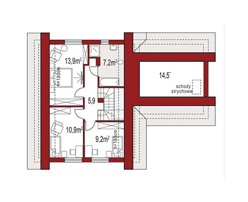 Rzut poddasza POW. 0,0 m²