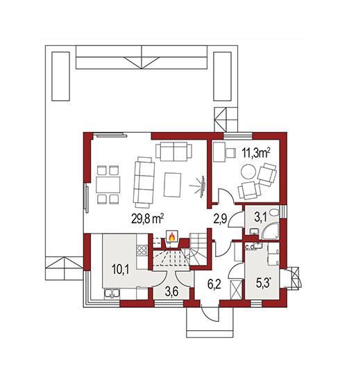 Rzut parteru POW. 0,0 m²