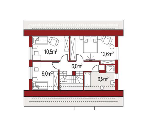 Rzut poddasza POW. 0,0 m²