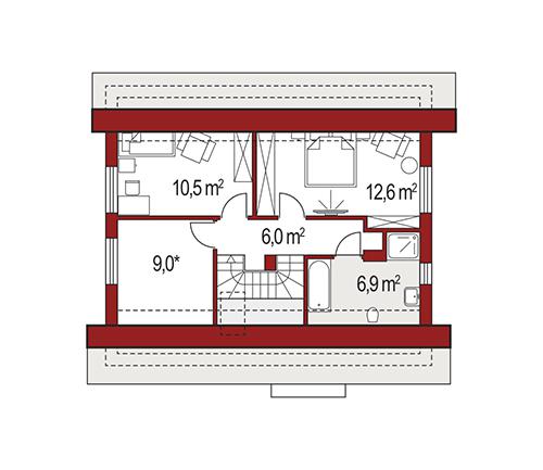 Rzut poddasza POW. 0,0 m²