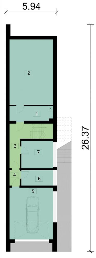Rzut piwnicy POW. 110,5 m²