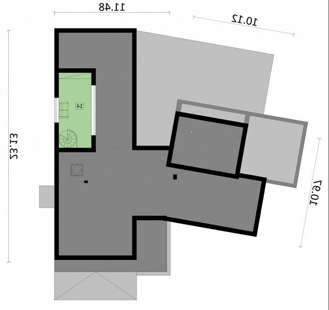 Rzut piętra lustro POW. 24,4 m²
