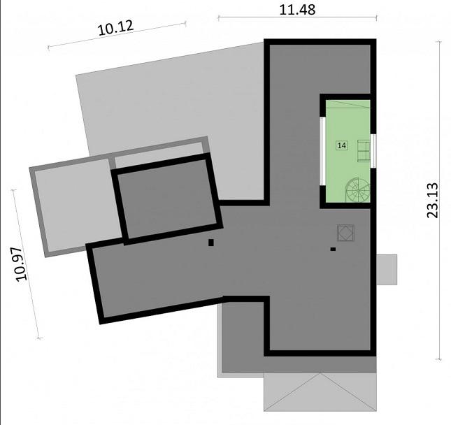 Rzut piętra POW. 24,4 m²