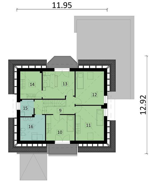 Rzut poddasza POW. 0,0 m²