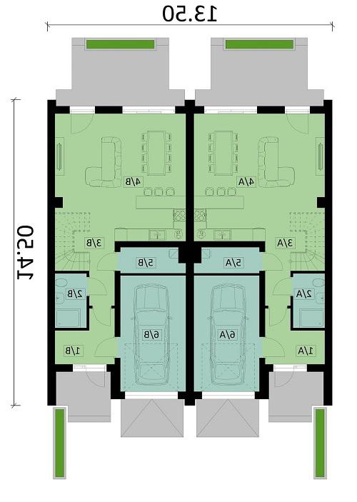 Rzut parteru lustro POW. 0,0 m²