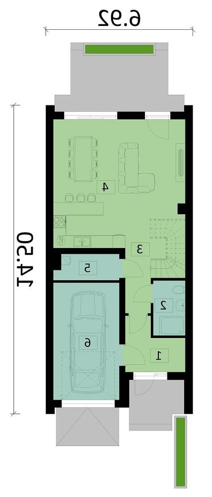 Rzut parteru lustro POW. 0,0 m²
