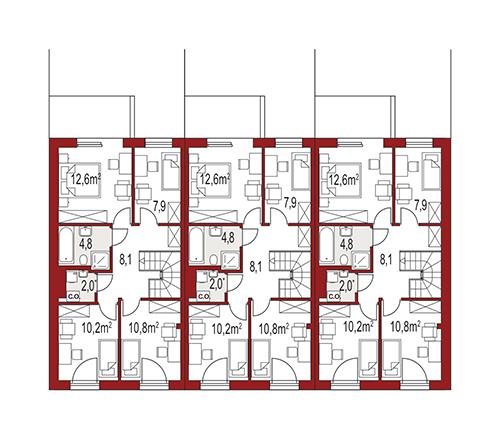 Rzut poddasza POW. 0,0 m²