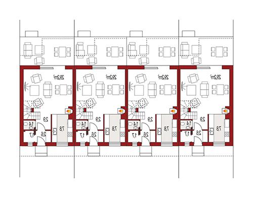 Rzut parteru lustro POW. 0,0 m²
