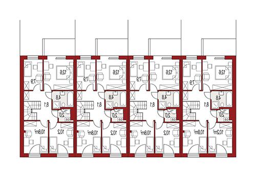 Rzut piętra lustro POW. 0,0 m²