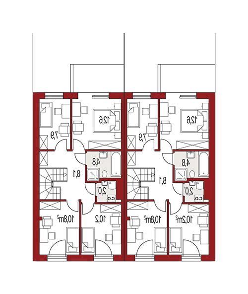 Rzut piętra lustro POW. 0,0 m²