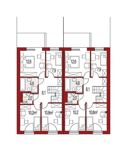 Rzut piętra POW. 0,0 m²