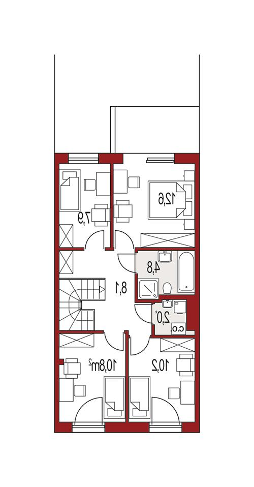 Rzut piętra lustro POW. 0,0 m²