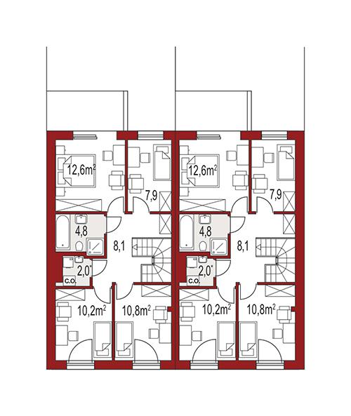 Rzut poddasza POW. 0,0 m²