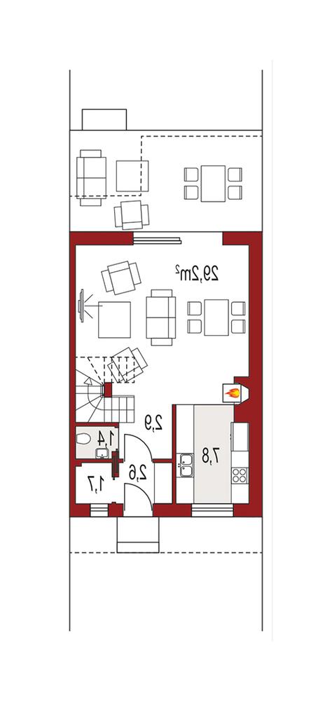 Rzut parteru lustro POW. 0,0 m²