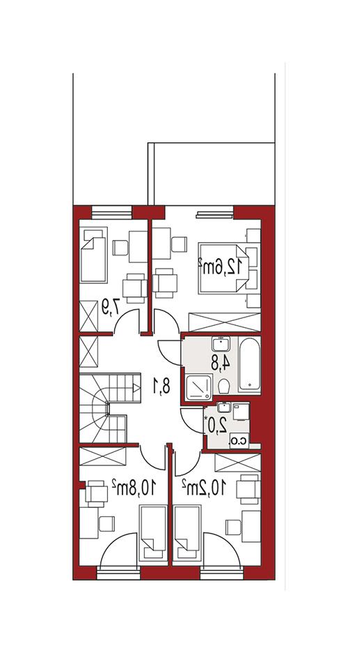 Rzut piętra lustro POW. 0,0 m²