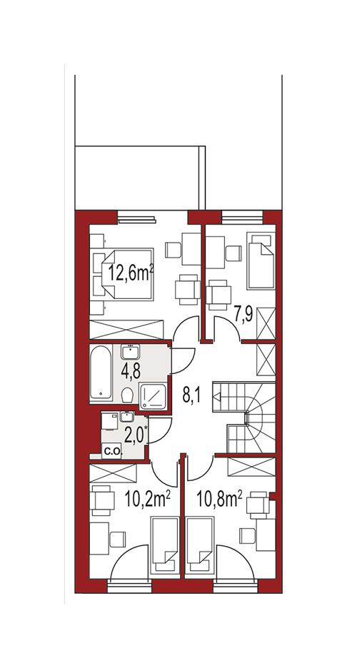 Rzut piętra POW. 0,0 m²