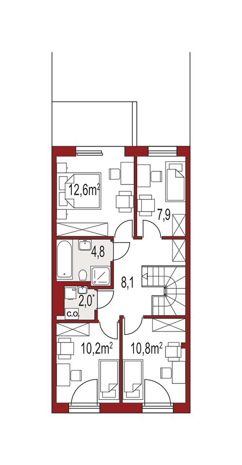 Rzut piętra POW. 0,0 m²