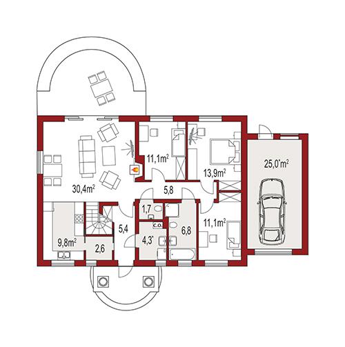 Rzut parteru POW. 0,0 m²