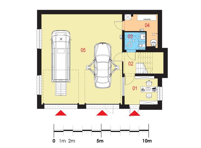 Rzut parteru lustro POW. 107,6 m²