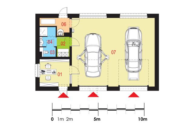 Rzut parteru POW. 88,5 m²