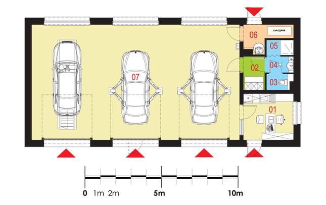 Rzut parteru lustro POW. 121,5 m²