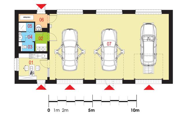 Rzut parteru POW. 121,5 m²