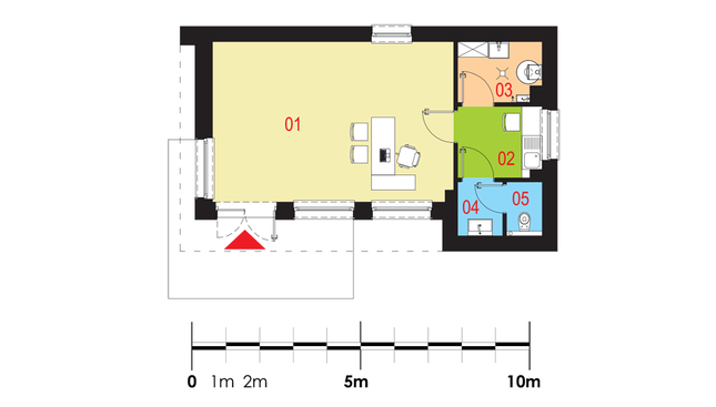 Rzut parteru lustro POW. 47,1 m²