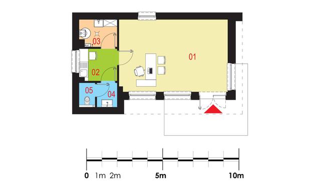 Rzut parteru POW. 47,1 m²
