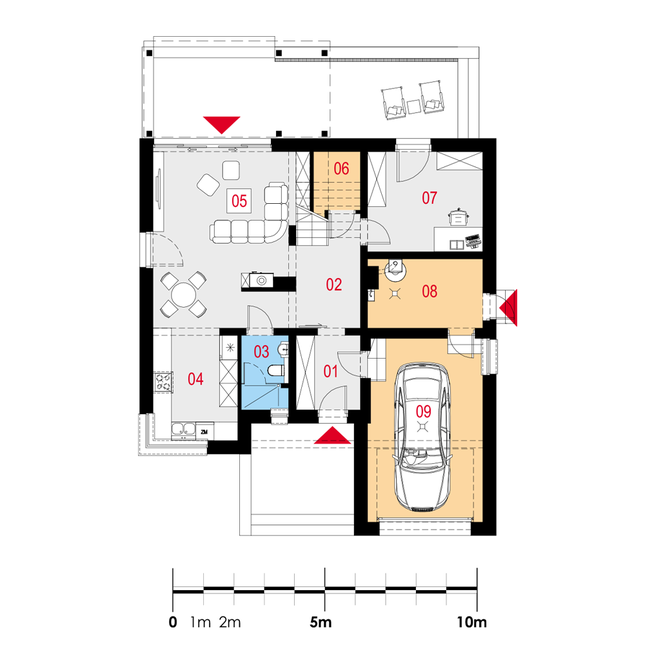 Rzut parteru POW. 99,3 m²