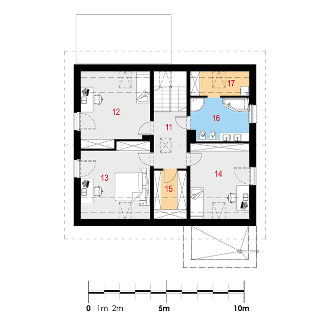 Rzut poddasza POW. 87,9 m²