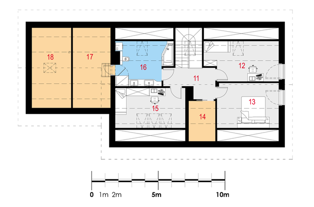 Rzut poddasza POW. 108,8 m²