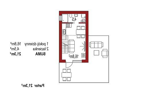 Rzut parteru lustro POW. 0,0 m²