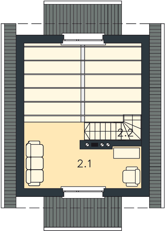 Rzut poddasza POW. 14,2 m²