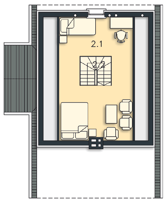 Rzut poddasza POW. 27,1 m²