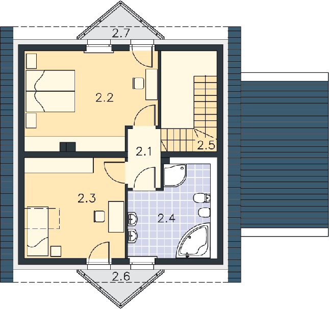 Rzut poddasza POW. 60,8 m²