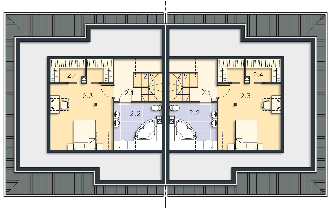 Rzut poddasza POW. 45,5 m²