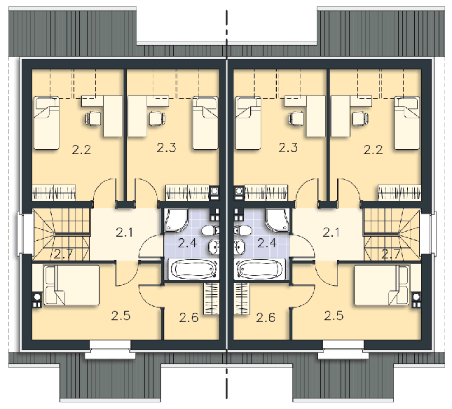Rzut poddasza POW. 63,7 m²